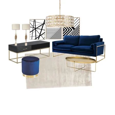 Royal blue and gold livingroom Interior Design Mood Board by Simona Jack on Style Sourcebook