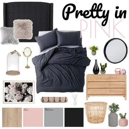 Blush &amp; Black Bedroom Interior Design Mood Board by kjawnointeriors on Style Sourcebook