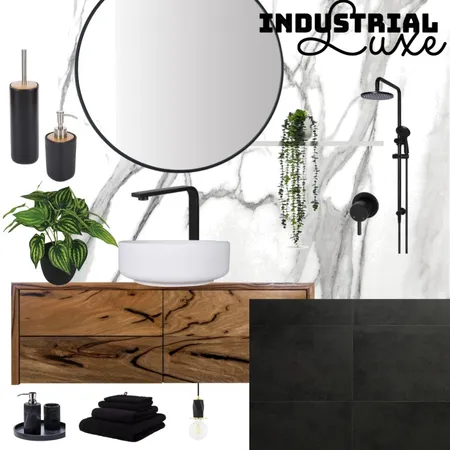 industrial luxe bathroom Interior Design Mood Board by kjawnointeriors on Style Sourcebook