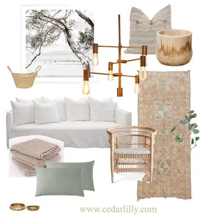 Coastal Boho Interior Design Mood Board by cedarlilly on Style Sourcebook