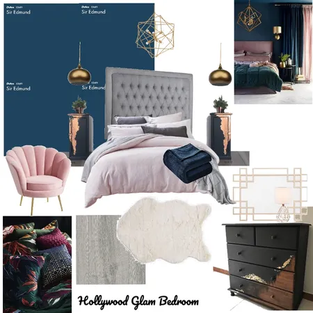 Hollywood Glam Bedroom Interior Design Mood Board by NV Creative Spaces on Style Sourcebook