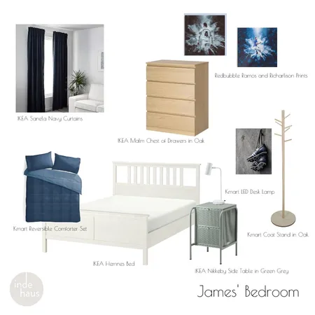 James' Bedroom Interior Design Mood Board by indi haus on Style Sourcebook