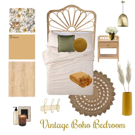 Vintage Boho Bedroom Interior Design Mood Board by Bahu on Style Sourcebook