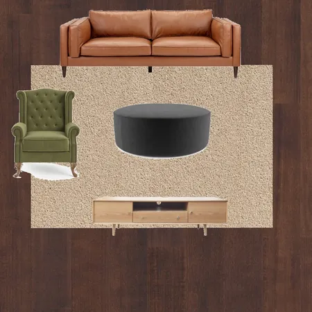 Dark olive chair + charcoal ottoman Interior Design Mood Board by JTran on Style Sourcebook