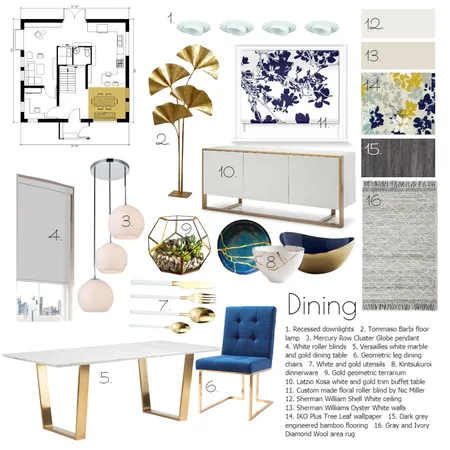 Dining Room Interior Design Mood Board by Valeria on Style Sourcebook