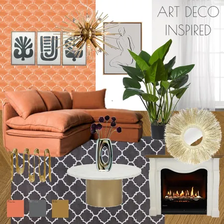 Art Deco Living Room Interior Design Mood Board by Damaris on Style Sourcebook