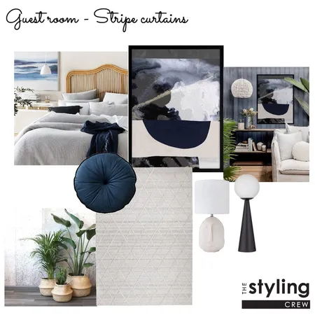 Guest Bedroom - Stripe curtains Interior Design Mood Board by the_styling_crew on Style Sourcebook