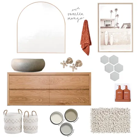 Neutral bathroom Interior Design Mood Board by Stone and Oak on Style Sourcebook