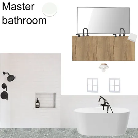 Master bathroom 4x8 white blck terazzo Interior Design Mood Board by knadamsfranklin on Style Sourcebook