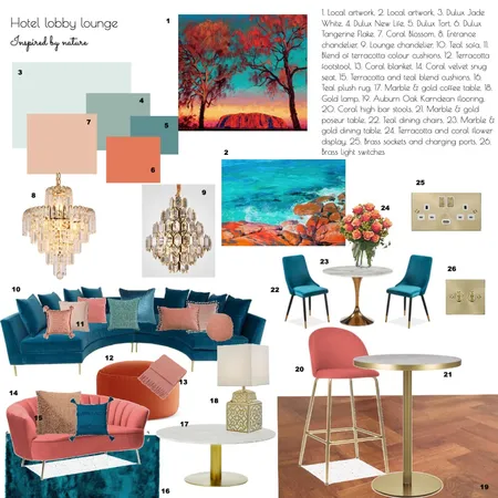 Hotel Lobby Lounge - sample board Interior Design Mood Board by Sabrina S on Style Sourcebook