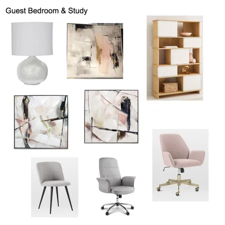 Guest Bedroom & Study Interior Design Mood Board by smuk.propertystyling on Style Sourcebook