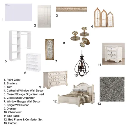 Cottage Bedroom Interior Design Mood Board by MykanMalone on Style Sourcebook