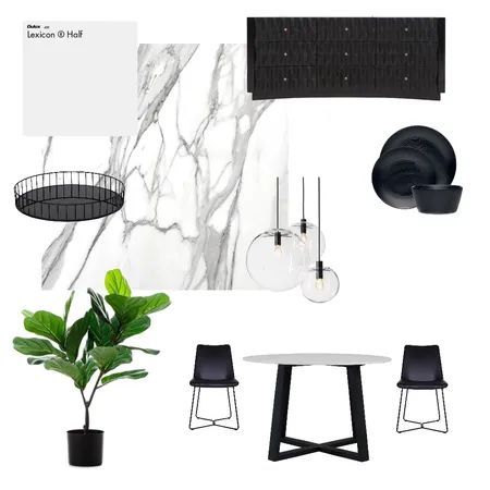 Monochrome Dining Interior Design Mood Board by Rach_Vogue17 on Style Sourcebook