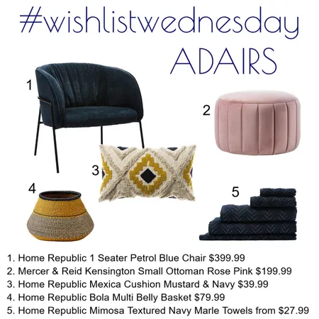 wishlist wednesday adairs Interior Design Mood Board by Kohesive on Style Sourcebook