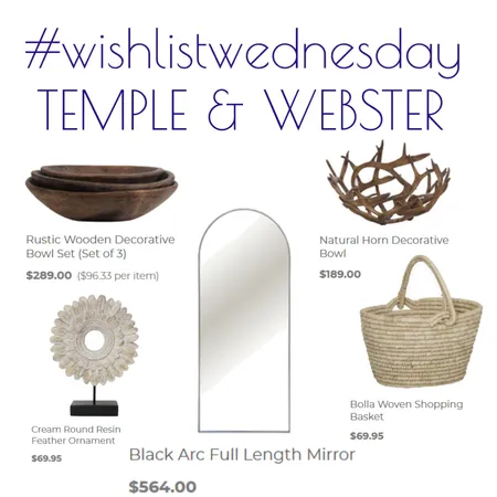 wishlist wednesday temple & webster Interior Design Mood Board by Kohesive on Style Sourcebook