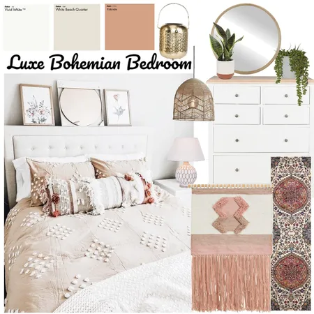 Luxe Bohemian Bedroom Interior Design Mood Board by Sarstally on Style Sourcebook