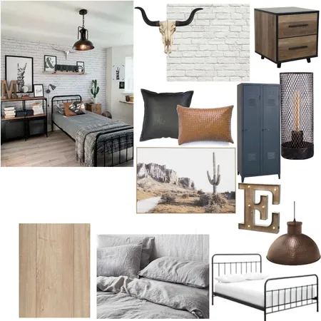 boys industrial rustic style room Interior Design Mood Board by milopilo15 on Style Sourcebook