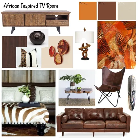 African Inspired TV Room Interior Design Mood Board by Sarstally on Style Sourcebook