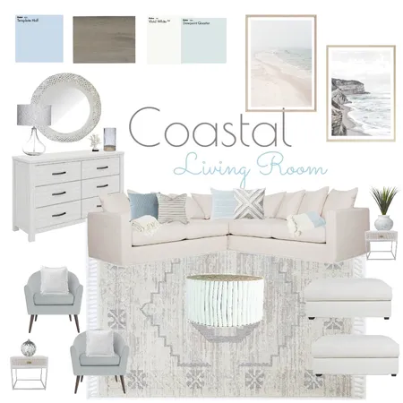 Coastal Living Room Interior Design Mood Board by Cailey & Co. Interior Styling on Style Sourcebook