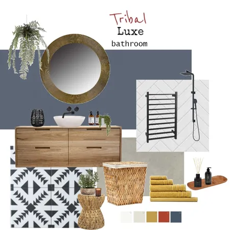 Tribal Luxe Bathroom Interior Design Mood Board by Essence Home Styling on Style Sourcebook