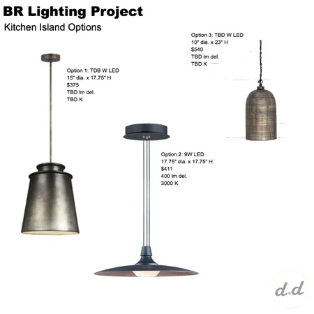 BR Lighting Project - Kitchen Island Options Interior Design Mood Board by dieci.design on Style Sourcebook