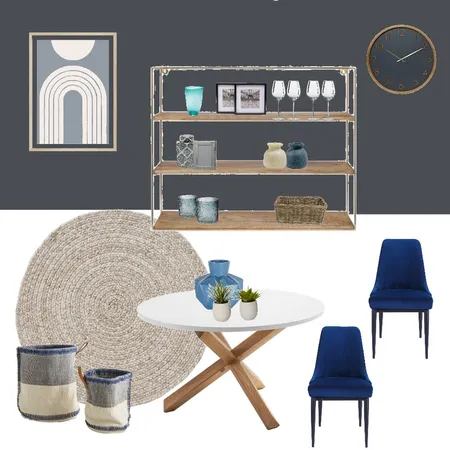 Dining room blue Monochrome Interior Design Mood Board by Dom_marie on Style Sourcebook