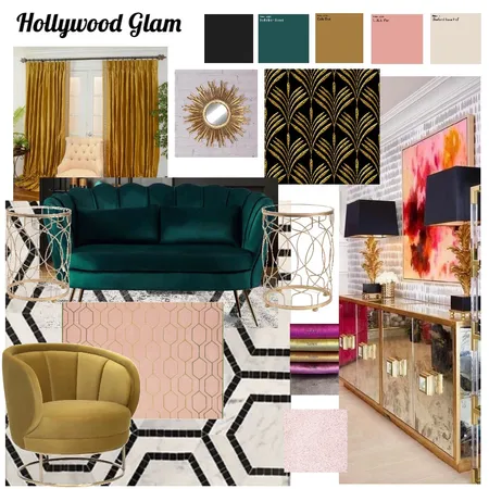 Hollywood glam final board Interior Design Mood Board by iisha Mae on Style Sourcebook