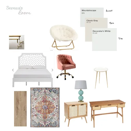 Serena's Bedroom Interior Design Mood Board by KShort on Style Sourcebook