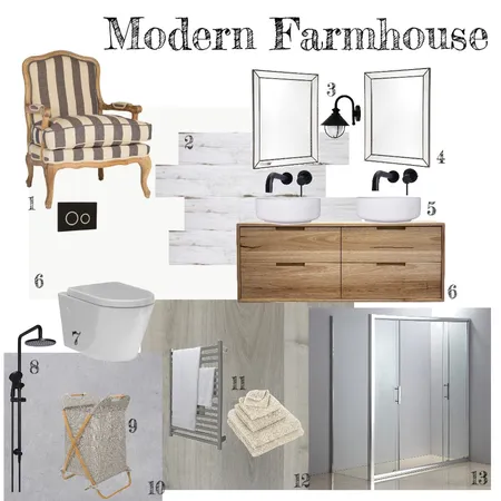 Modern Farmhouse Ensuite Interior Design Mood Board by INTERIORS for living on Style Sourcebook