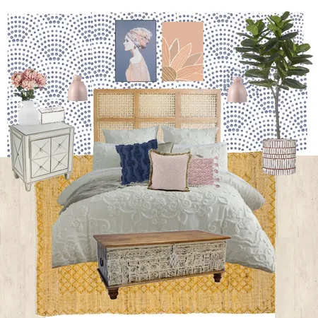 Boho Bedroom Interior Design Mood Board by zahraalibasye_interiors on Style Sourcebook