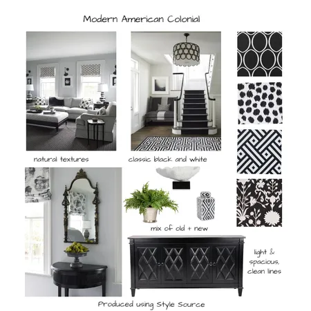 American - Modern Colonial Interior Design Mood Board by Meadow Lane on Style Sourcebook