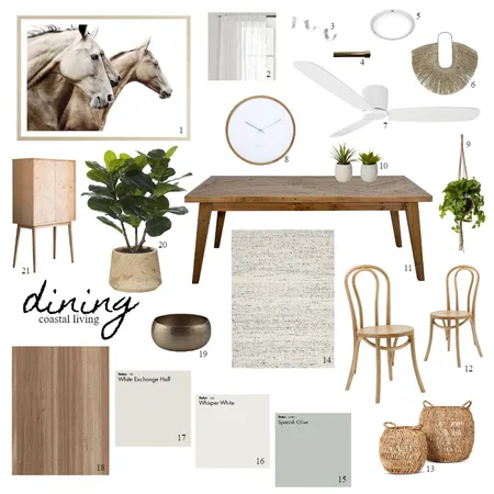 Dining - Coastal Living Interior Design Mood Board by Nook Interior Design + Styling on Style Sourcebook