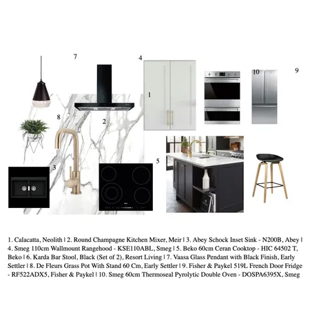 Achromatic Kitchen Interior Design Mood Board by keeshak on Style Sourcebook