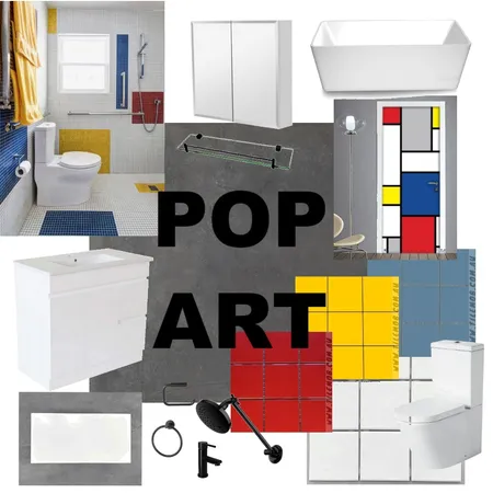 POP Art Bathroom Interior Design Mood Board by BloomBuildingCo on Style Sourcebook