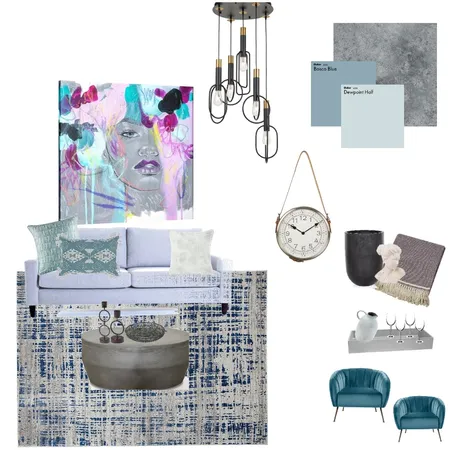 Blue and concrete Interior Design Mood Board by DesignNess99 on Style Sourcebook