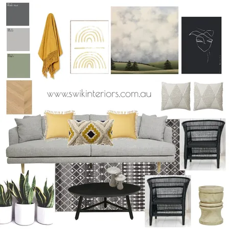 Monochrome Inspired Lounge Room Interior Design Mood Board by Libby Edwards on Style Sourcebook