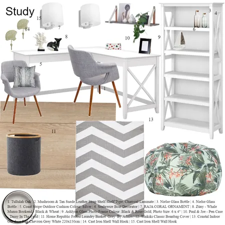 STUDY COASTAL Interior Design Mood Board by itsjustrachna on Style Sourcebook