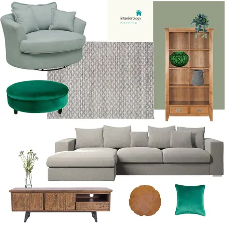 Upstairs casual living - Green accents Option 1 Interior Design Mood Board by interiorology on Style Sourcebook