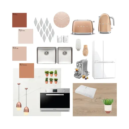 Pink Natural Tone Kitchen Interior Design Mood Board by Steph Nereece on Style Sourcebook