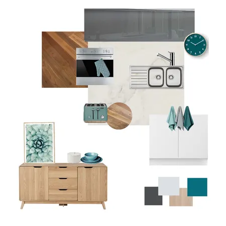 Ambers kitchen in teal Interior Design Mood Board by mtammyb on Style Sourcebook