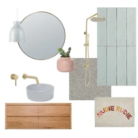 Brass and Blue bathroom Interior Design Mood Board by Two By Two Design on Style Sourcebook