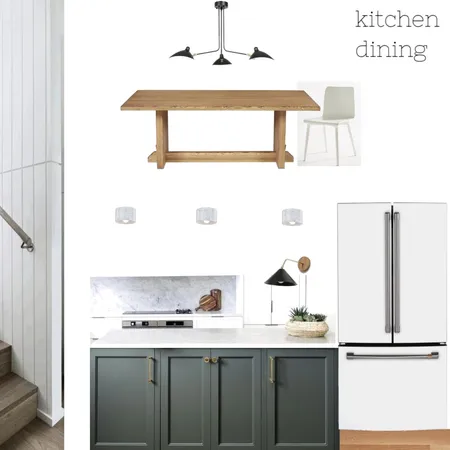 Dining room kitchen green and white Interior Design Mood Board by knadamsfranklin on Style Sourcebook