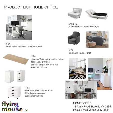 Product List- Home Office Interior Design Mood Board by Flyingmouse inc on Style Sourcebook