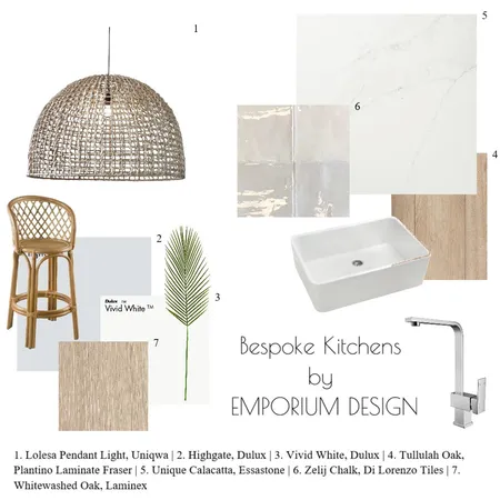 Contemporary Coastal Kitchen Interior Design Mood Board by Bespoke by Emporium Design on Style Sourcebook