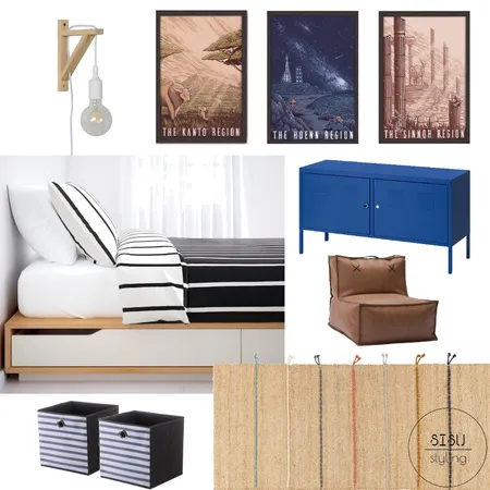 Teen boy pokemon fan room Interior Design Mood Board by Sisu Styling on Style Sourcebook