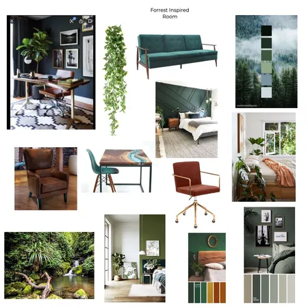 Forrest Inspired Room Interior Design Mood Board by Wildflower Property Styling on Style Sourcebook