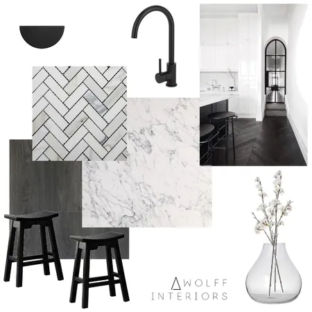 Monochrome Kitchen Interior Design Mood Board by awolff.interiors on Style Sourcebook