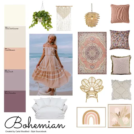 Bohemian pink Interior Design Mood Board by carla.woodford@me.com on Style Sourcebook