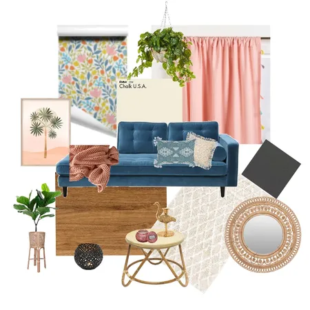 Aqua and Peach Interior Design Mood Board by LBlanco on Style Sourcebook