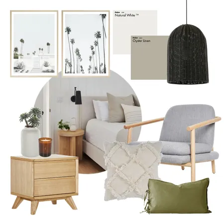 Neutral Bedroom with a touch of green Interior Design Mood Board by the_two_homers on Style Sourcebook